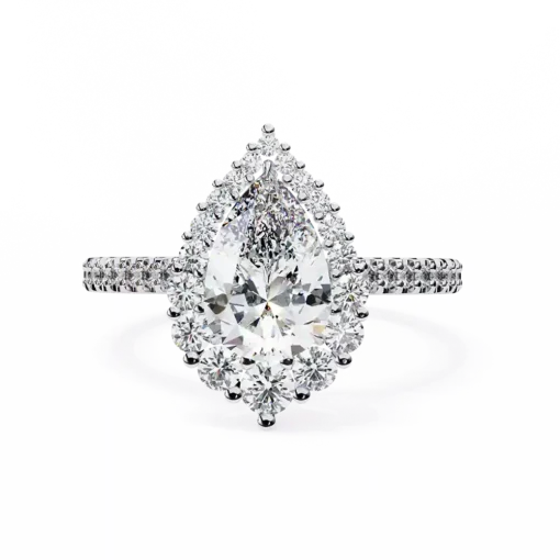 Pear Diamond Bands 0.563 Carat Diamond Solid Gold Engagement Ring