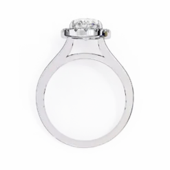 Oval Diamond Bands 0.703 Carat Diamond Solid Gold Engagement Ring