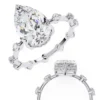 Pear Unique 0.55 Carat Diamond Solid Gold Engagement Ring