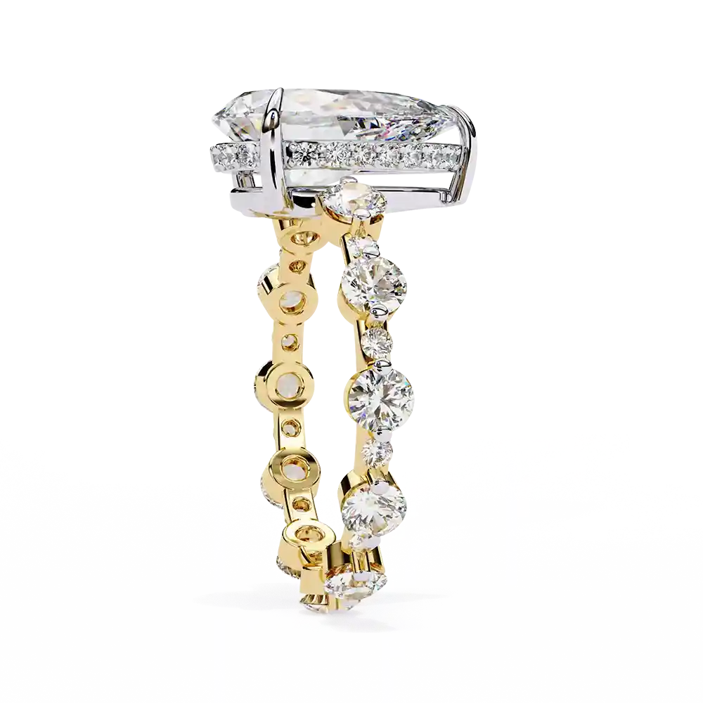 Pear Unique 1.331 Carat Diamond Solid Gold Engagement Ring - Image 10