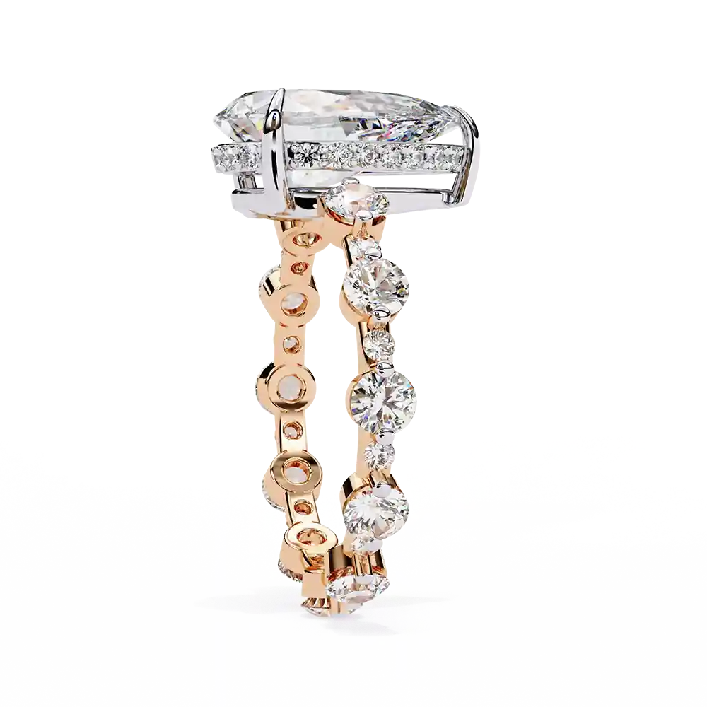 Pear Unique 1.331 Carat Diamond Solid Gold Engagement Ring - Image 8