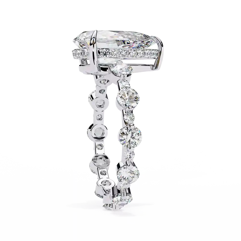 Pear Unique 1.331 Carat Diamond Solid Gold Engagement Ring - Image 9