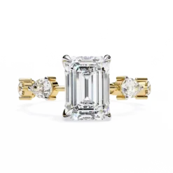 Radiant Unique 0.92 Carat Diamond Solid Gold Engagement Ring