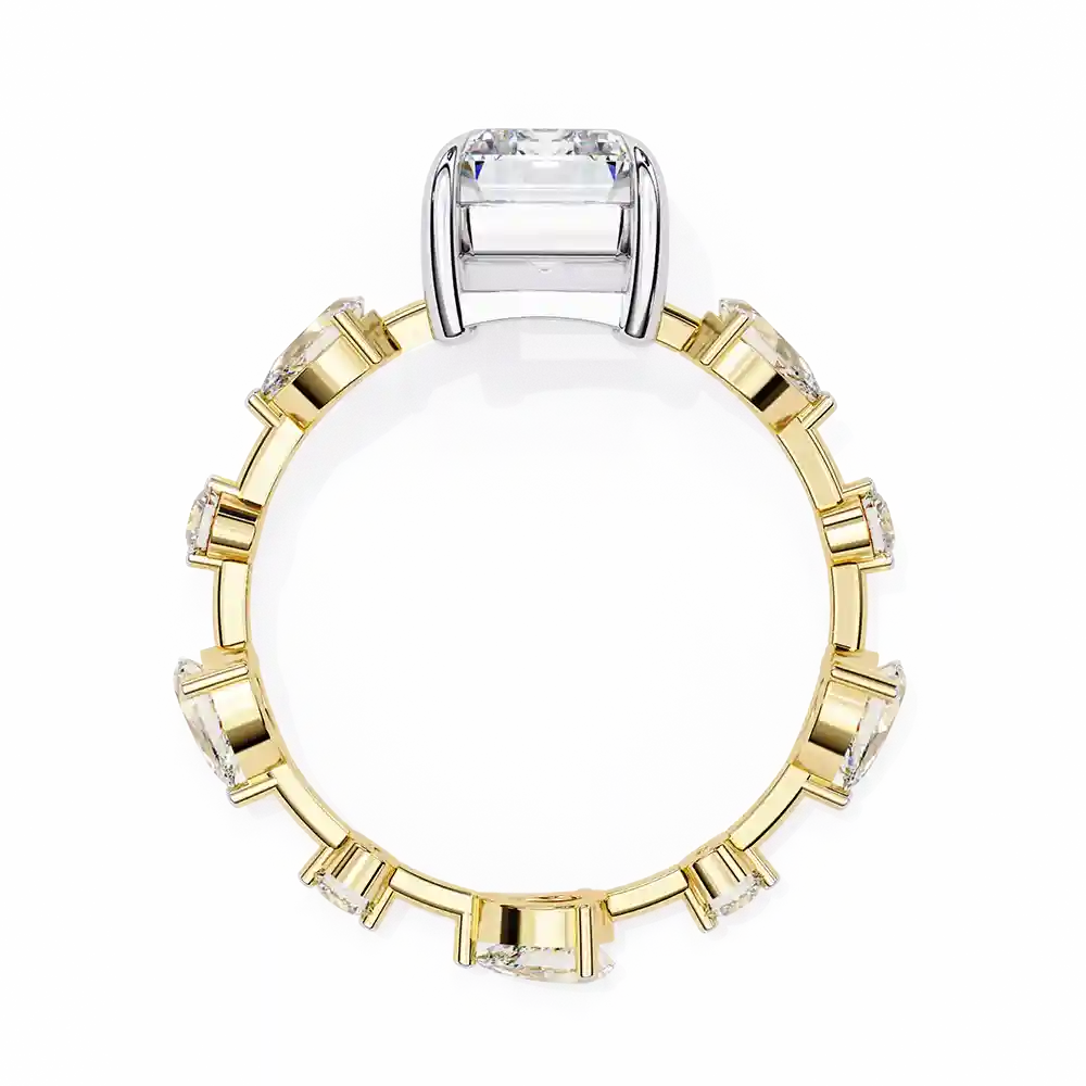 Radiant Unique 0.92 Carat Diamond Solid Gold Engagement Ring - Image 5