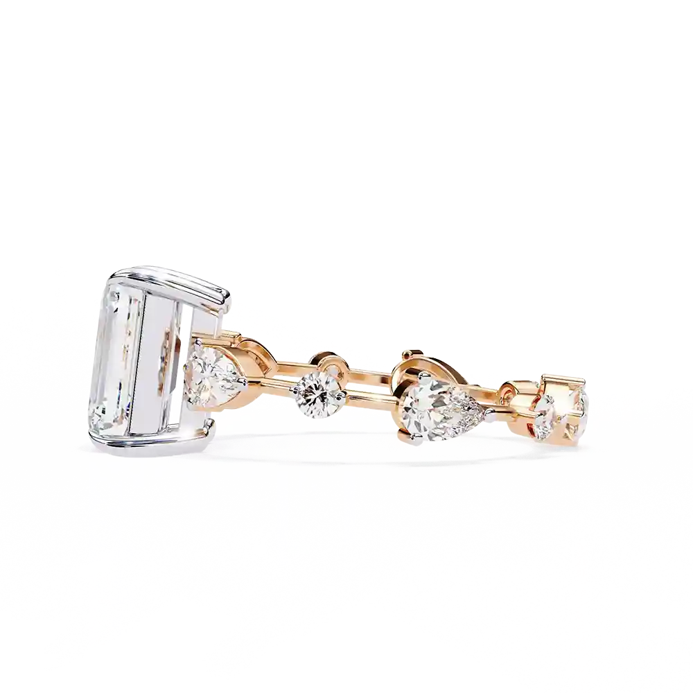 Radiant Unique 0.92 Carat Diamond Solid Gold Engagement Ring - Image 9