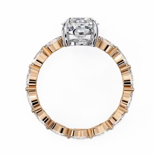 Oval Unique 0.77 Carat Diamond Solid Gold Engagement Ring - Image 6