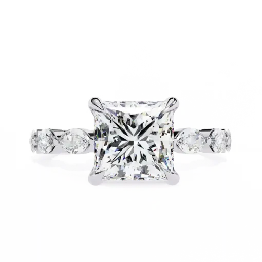Princess Unique 0.85 Carat Diamond Solid Gold Engagement Ring - Image 3