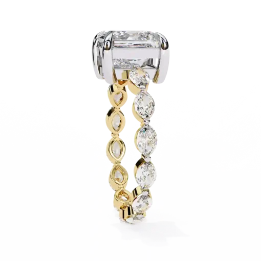 Princess Unique 0.85 Carat Diamond Solid Gold Engagement Ring - Image 8