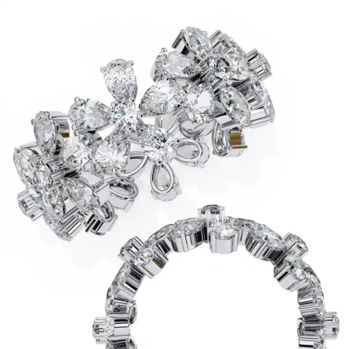 Diamond Bands 4.17 Carat Diamond Solid Gold Engagement Ring - Image 2