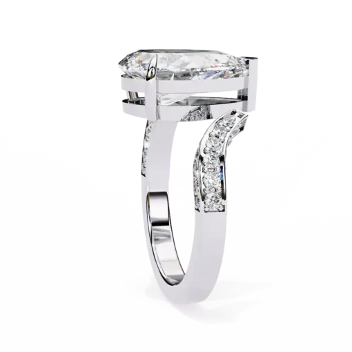 Pear Unique 0.415 Carat Diamond Solid Gold Engagement Ring - Image 10