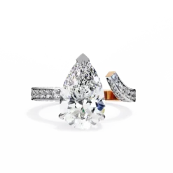 Pear Unique 0.415 Carat Diamond Solid Gold Engagement Ring