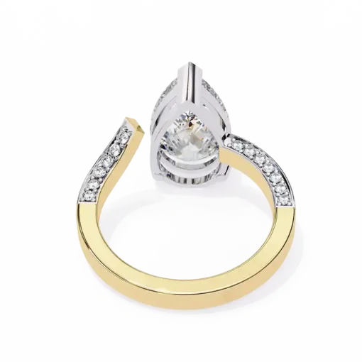 Pear Unique 0.415 Carat Diamond Solid Gold Engagement Ring - Image 8