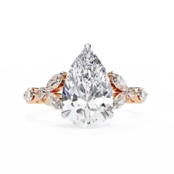 Pear Unique 0.95 Carat Diamond Solid Gold Engagement Ring