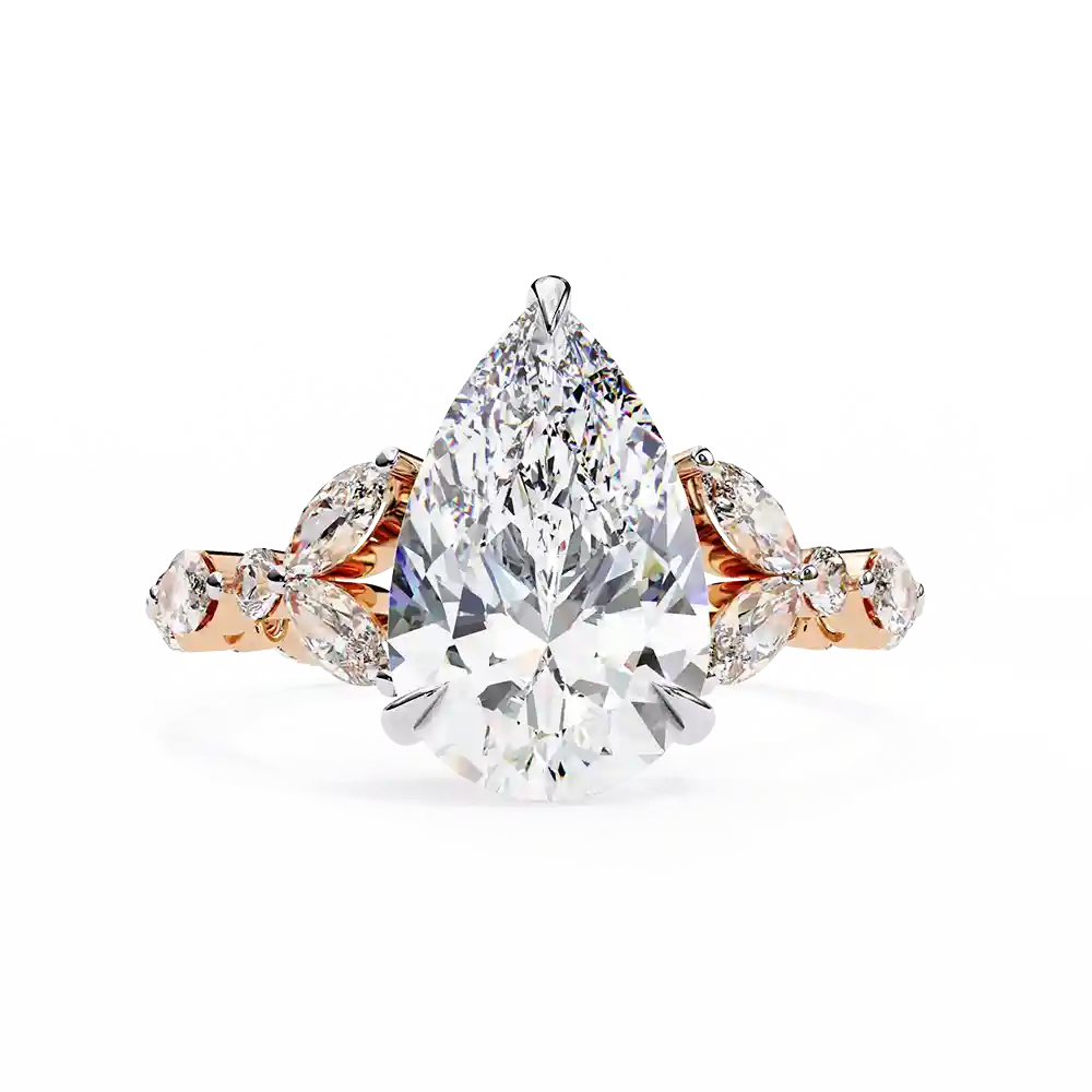 Pear Unique 0.95 Carat Diamond Solid Gold Engagement Ring