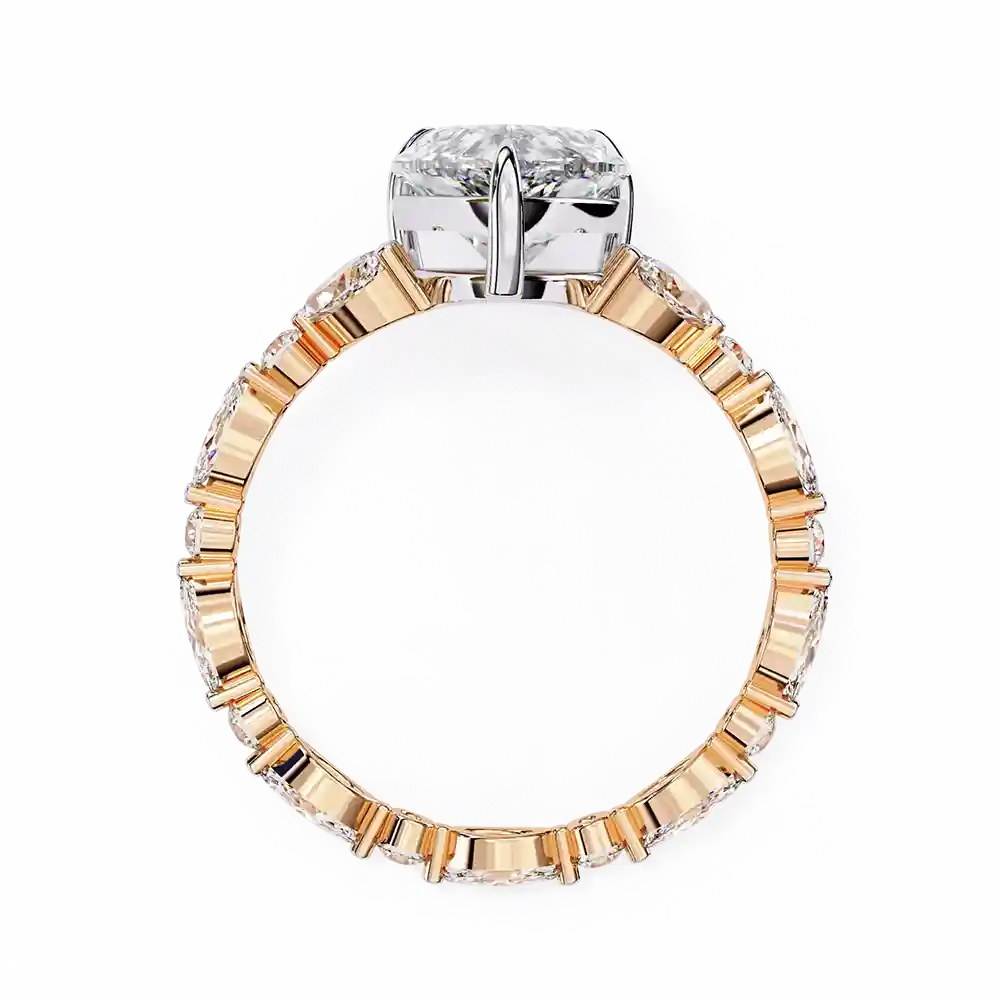 Pear Unique 0.95 Carat Diamond Solid Gold Engagement Ring - Image 5