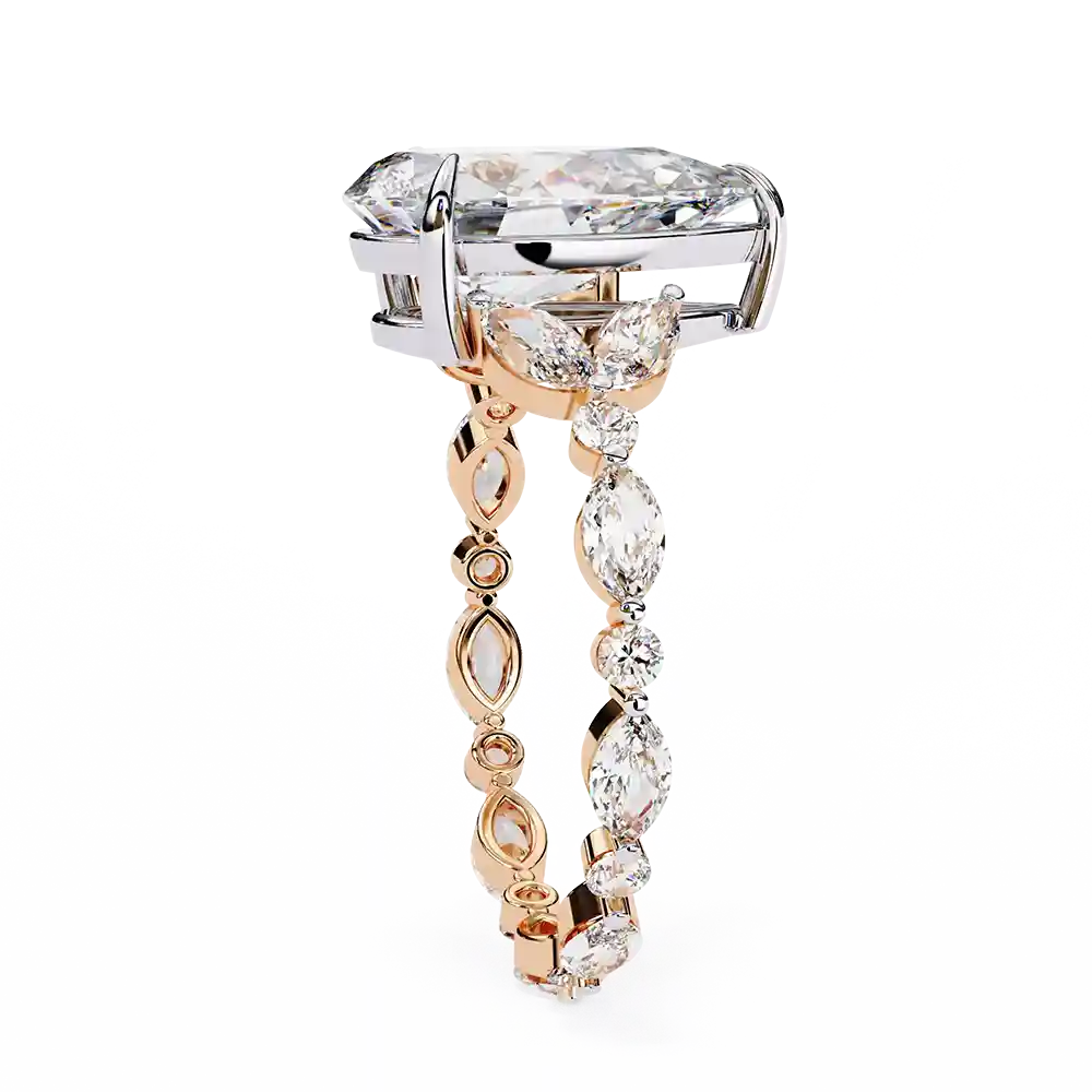 Pear Unique 0.95 Carat Diamond Solid Gold Engagement Ring - Image 8