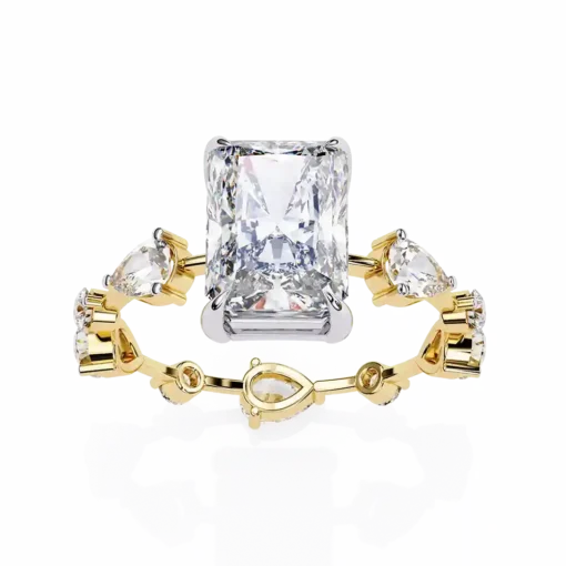 Radiant Unique 0.92 Carat Diamond Solid Gold Engagement Ring - Image 10