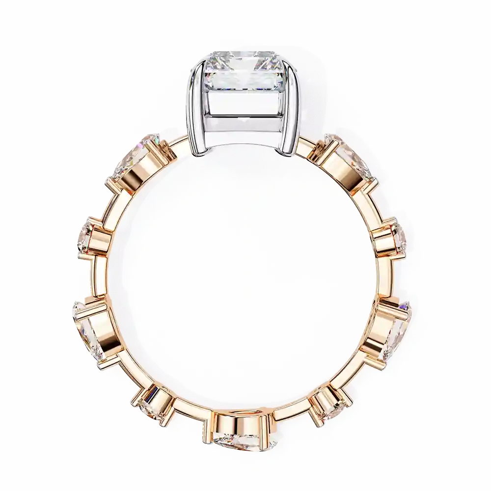 Radiant Unique 0.92 Carat Diamond Solid Gold Engagement Ring - Image 4