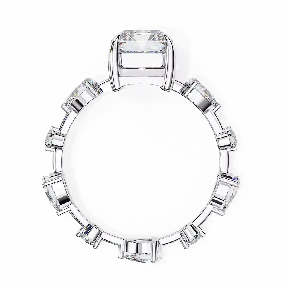 Radiant Unique 0.92 Carat Diamond Solid Gold Engagement Ring - Image 5