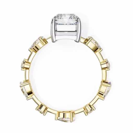 Radiant Unique 0.92 Carat Diamond Solid Gold Engagement Ring - Image 6