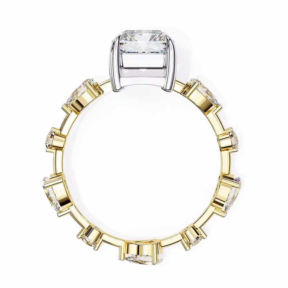 Radiant Unique 0.92 Carat Diamond Solid Gold Engagement Ring - Image 6