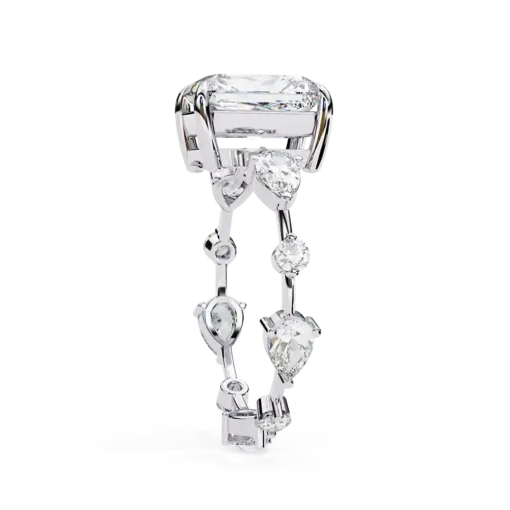 Radiant Unique 0.92 Carat Diamond Solid Gold Engagement Ring - Image 7