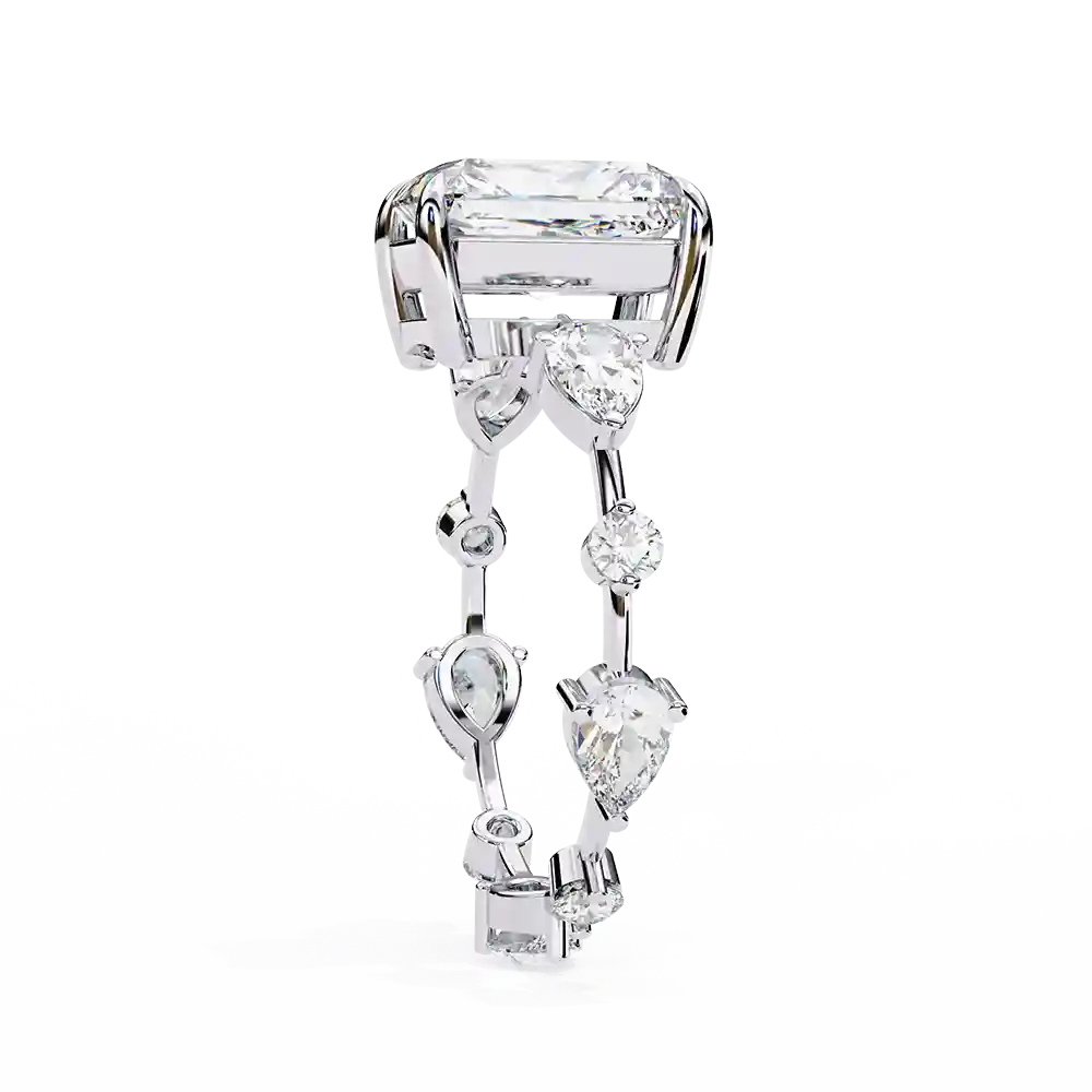 Radiant Unique 0.92 Carat Diamond Solid Gold Engagement Ring - Image 7
