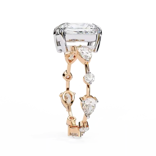 Radiant Unique 0.92 Carat Diamond Solid Gold Engagement Ring - Image 8