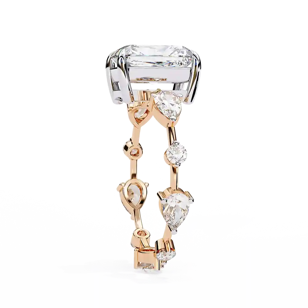Radiant Unique 0.92 Carat Diamond Solid Gold Engagement Ring - Image 8