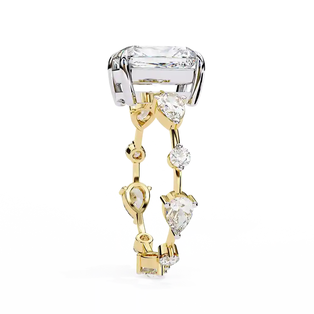 Radiant Unique 0.92 Carat Diamond Solid Gold Engagement Ring - Image 9