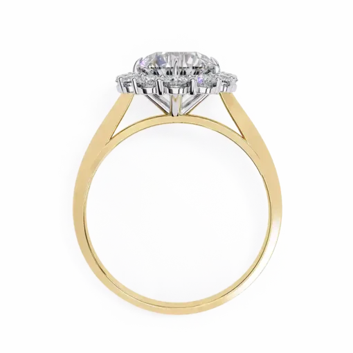 Round Halo 0.784 Carat Diamond Solid Gold Engagement Ring - Image 2