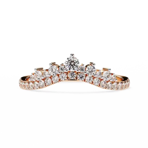 Diamond Bands 0.405 Carat Diamond Solid Gold Engagement Ring - Image 2
