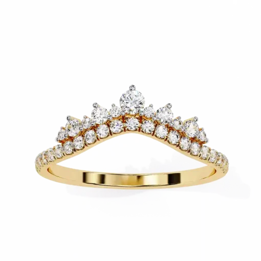 Diamond Bands 0.405 Carat Diamond Solid Gold Engagement Ring - Image 10