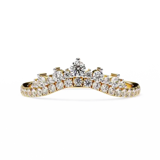 Diamond Bands 0.405 Carat Diamond Solid Gold Engagement Ring - Image 3