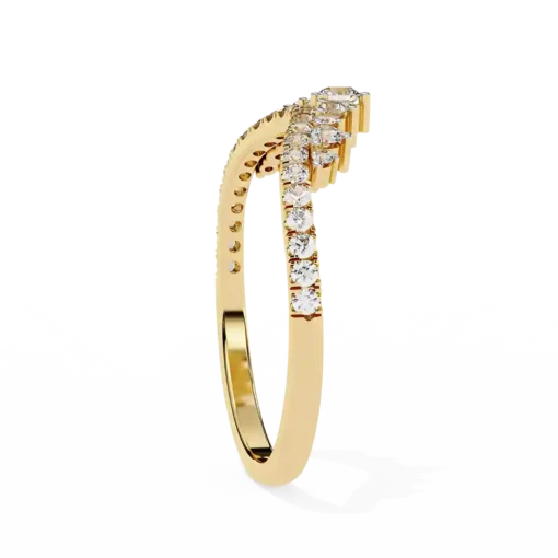 Diamond Bands 0.405 Carat Diamond Solid Gold Engagement Ring - Image 7