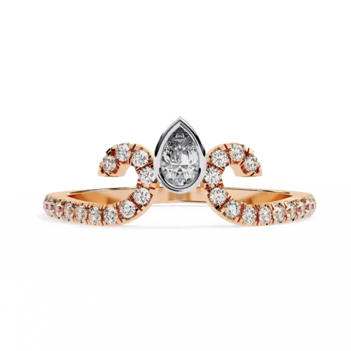 Bezel 0.3 Carat Diamond Solid Gold Engagement Ring - Image 10