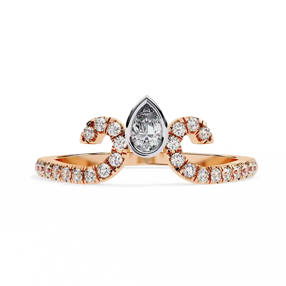 Bezel 0.3 Carat Diamond Solid Gold Engagement Ring - Image 10