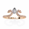 Bezel 0.3 Carat Diamond Solid Gold Engagement Ring