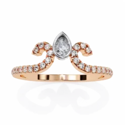 Bezel 0.3 Carat Diamond Solid Gold Engagement Ring