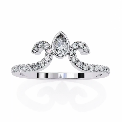 Bezel 0.3 Carat Diamond Solid Gold Engagement Ring - Image 3