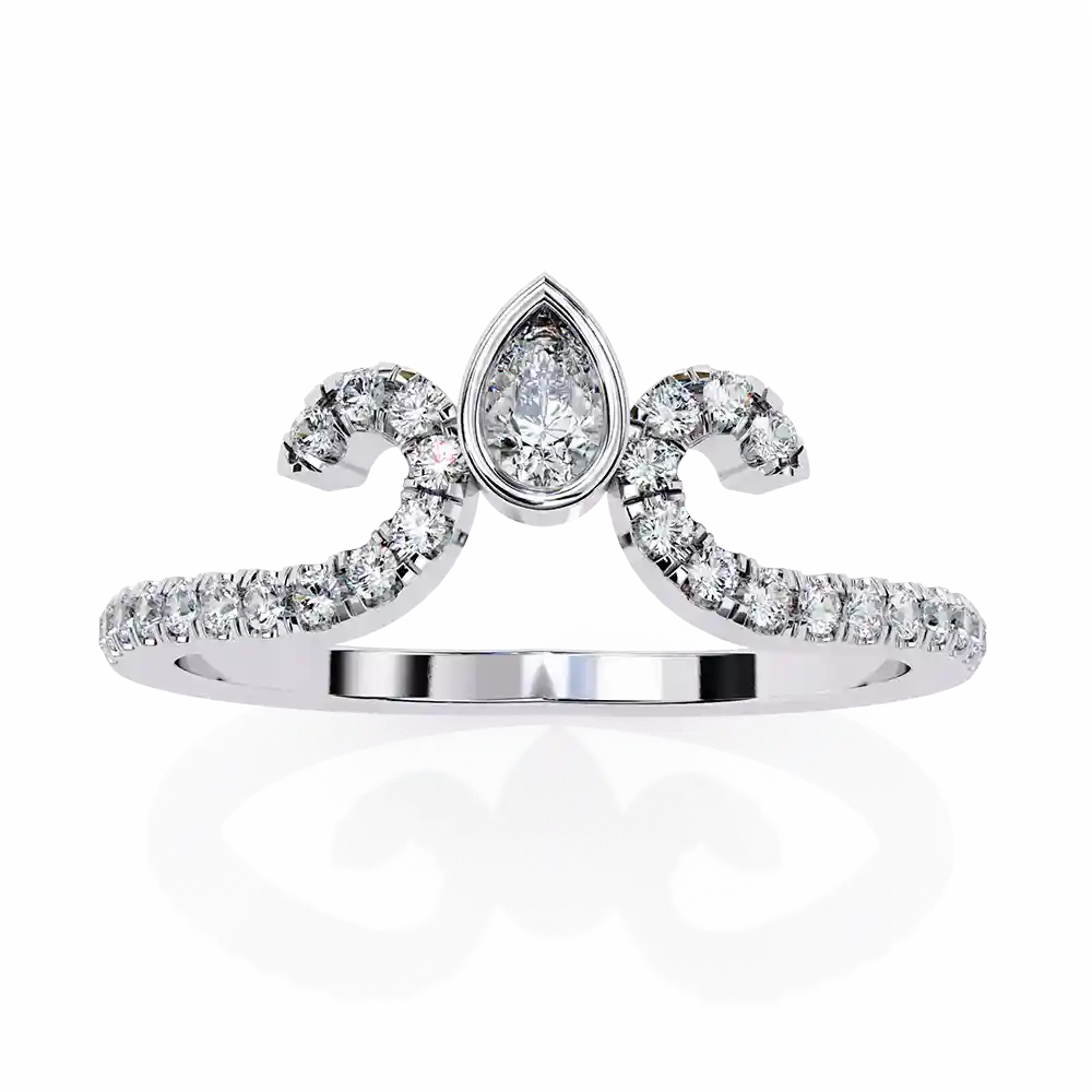 Bezel 0.3 Carat Diamond Solid Gold Engagement Ring - Image 3