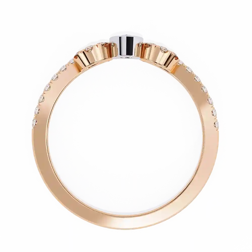 Bezel 0.3 Carat Diamond Solid Gold Engagement Ring - Image 7