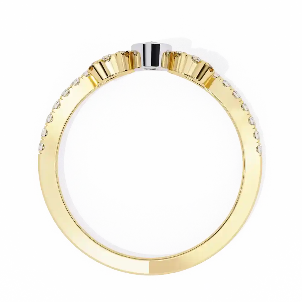 Bezel 0.3 Carat Diamond Solid Gold Engagement Ring - Image 9