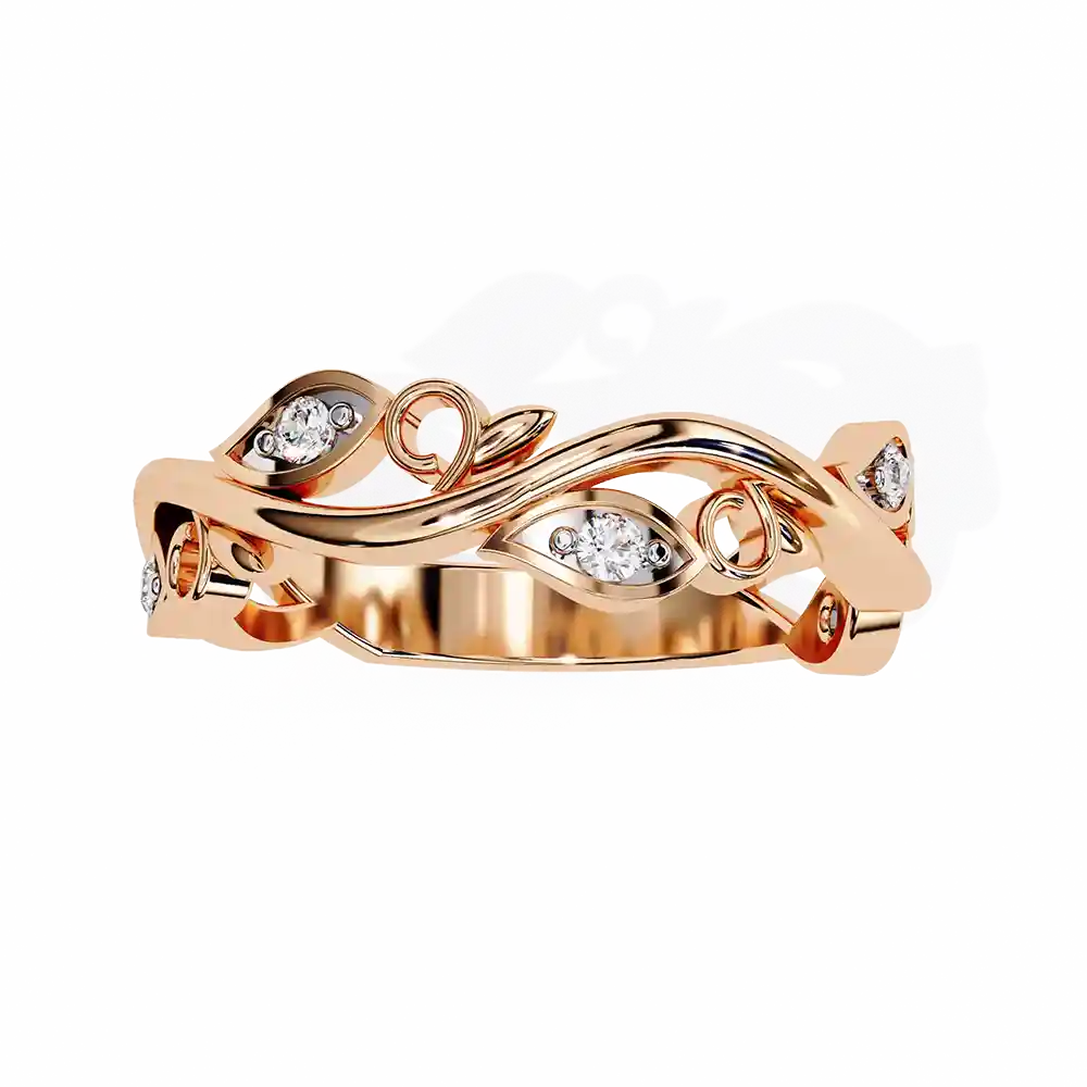 Diamond Bands 0.06 Carat Diamond Solid Gold Engagement Ring