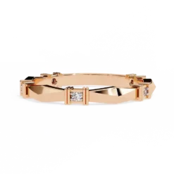 Diamond Bands 0.06 Carat Diamond Solid Gold Engagement Ring