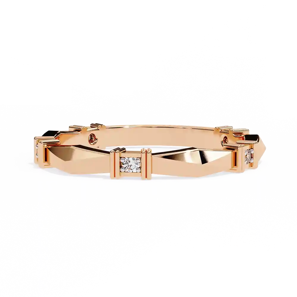 Diamond Bands 0.06 Carat Diamond Solid Gold Engagement Ring