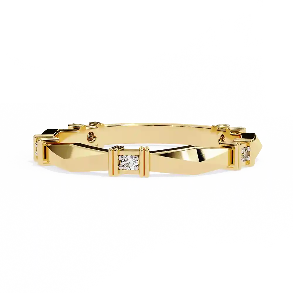 Diamond Bands 0.06 Carat Diamond Solid Gold Engagement Ring - Image 4