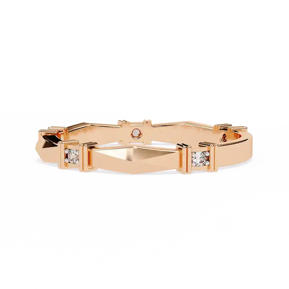 Diamond Bands 0.06 Carat Diamond Solid Gold Engagement Ring - Image 8