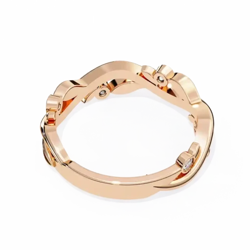 Diamond Bands 0.06 Carat Diamond Solid Gold Engagement Ring - Image 10