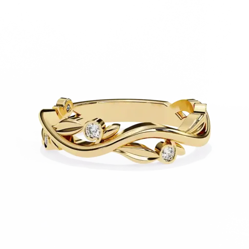 Diamond Bands 0.06 Carat Diamond Solid Gold Engagement Ring - Image 3